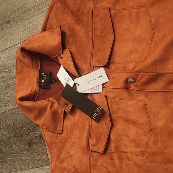 Truth Rust Orange Faux Suede Jacket - Picture 2 of 5